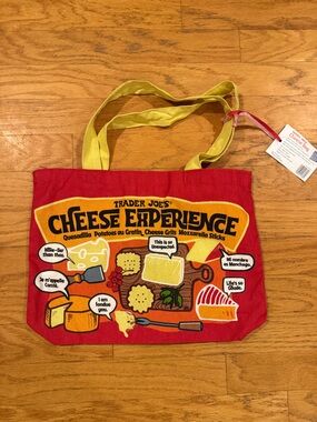 Rare Trader Joe's Cheese Experience Tote Bag - Red & Yellow BNWT
